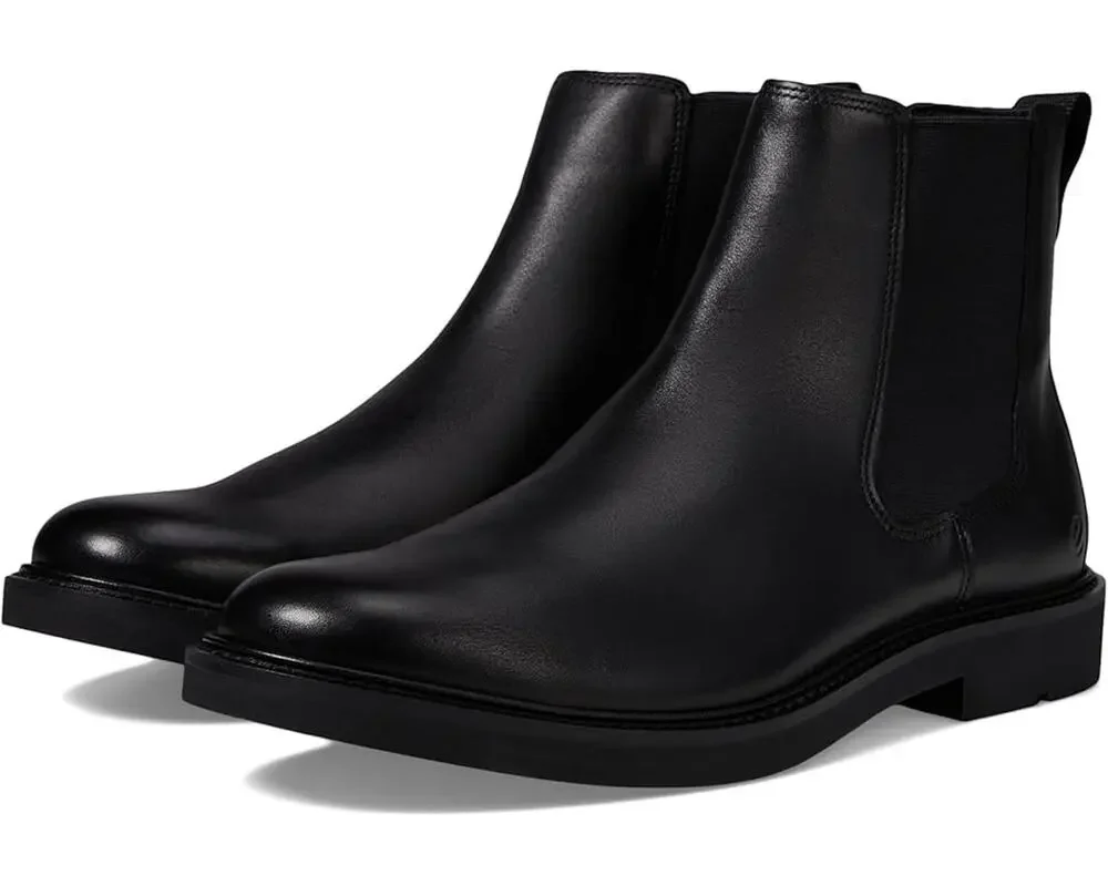 ECCO Mens Metropole London Chelsea Boots EU 46 US 12-12.5 Black Leather NWOB